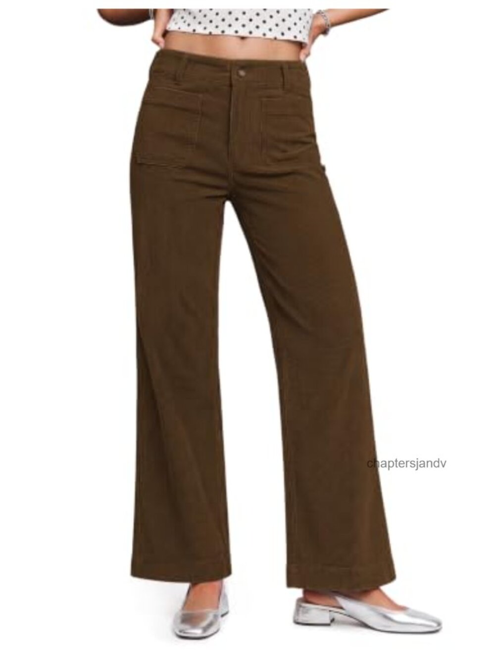 Womens Corduroy Pants Relaxed Straight Leg Casual Workwear Slacks